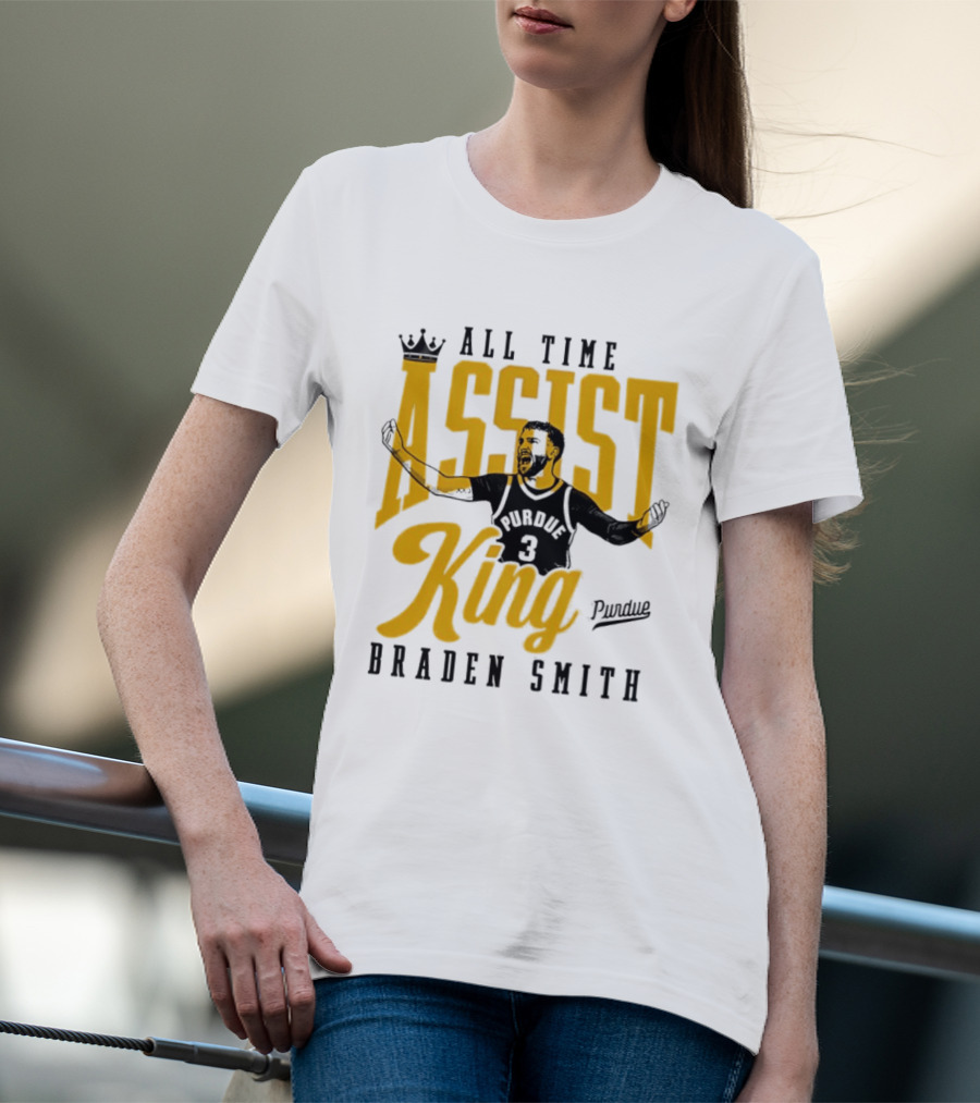 All Time Assist King Braden Smith Purdue Boilermakers T-Shirt