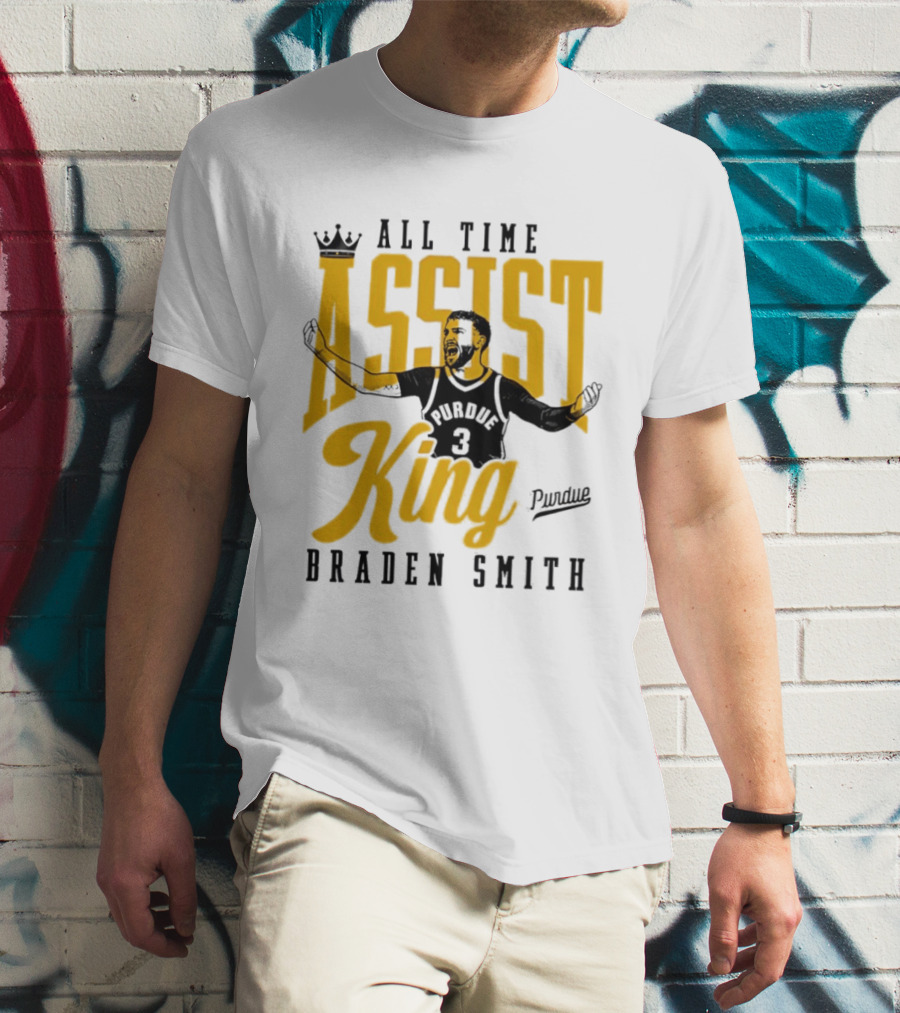 All Time Assist King Braden Smith Purdue Boilermakers T-Shirt