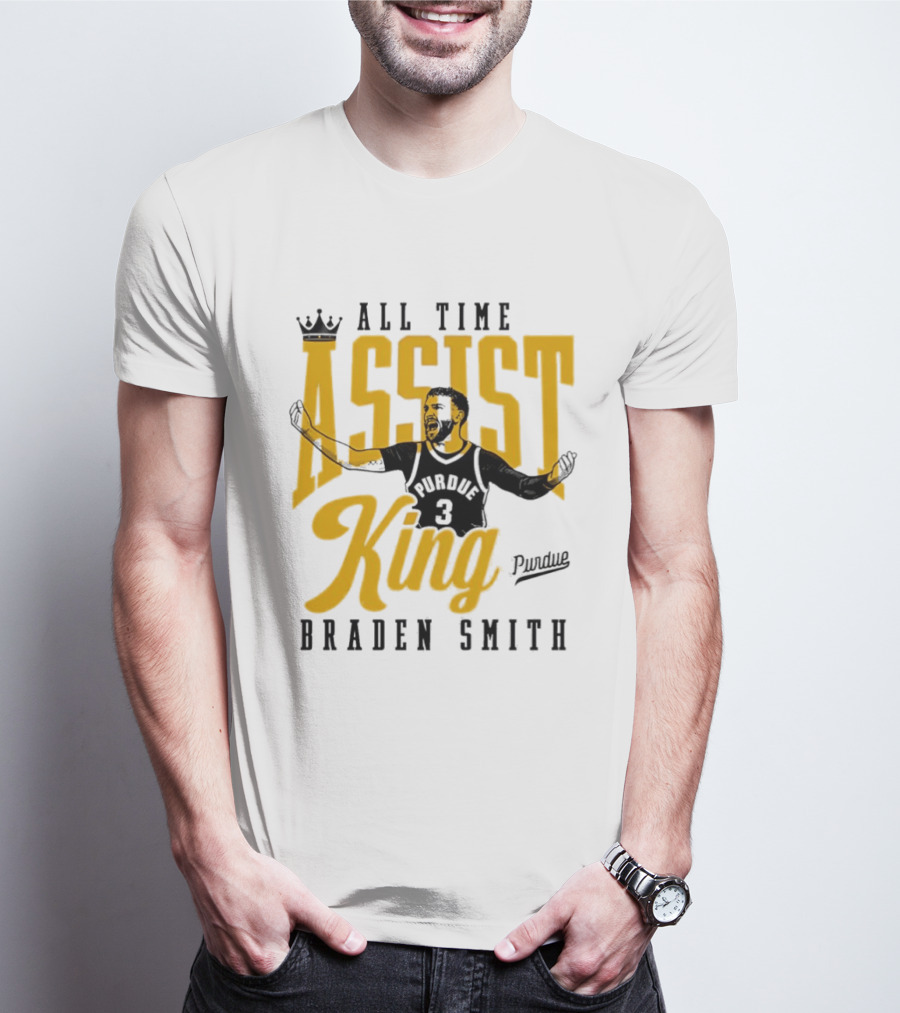All Time Assist King Braden Smith Purdue Boilermakers T-Shirt