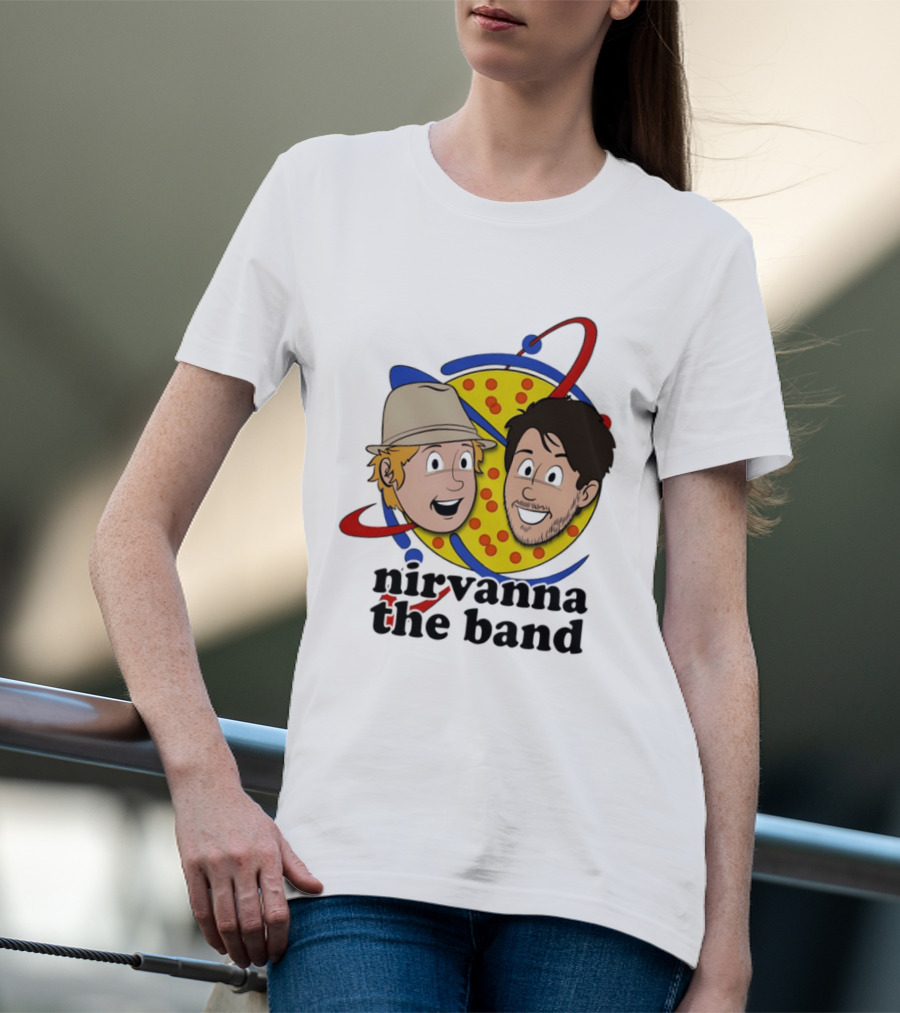 Nirvanna The Band Cartoon Characters With Animated Planetary T-Shirt