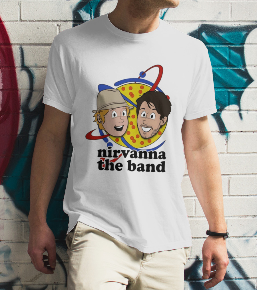 Nirvanna The Band Cartoon Characters With Animated Planetary T-Shirt