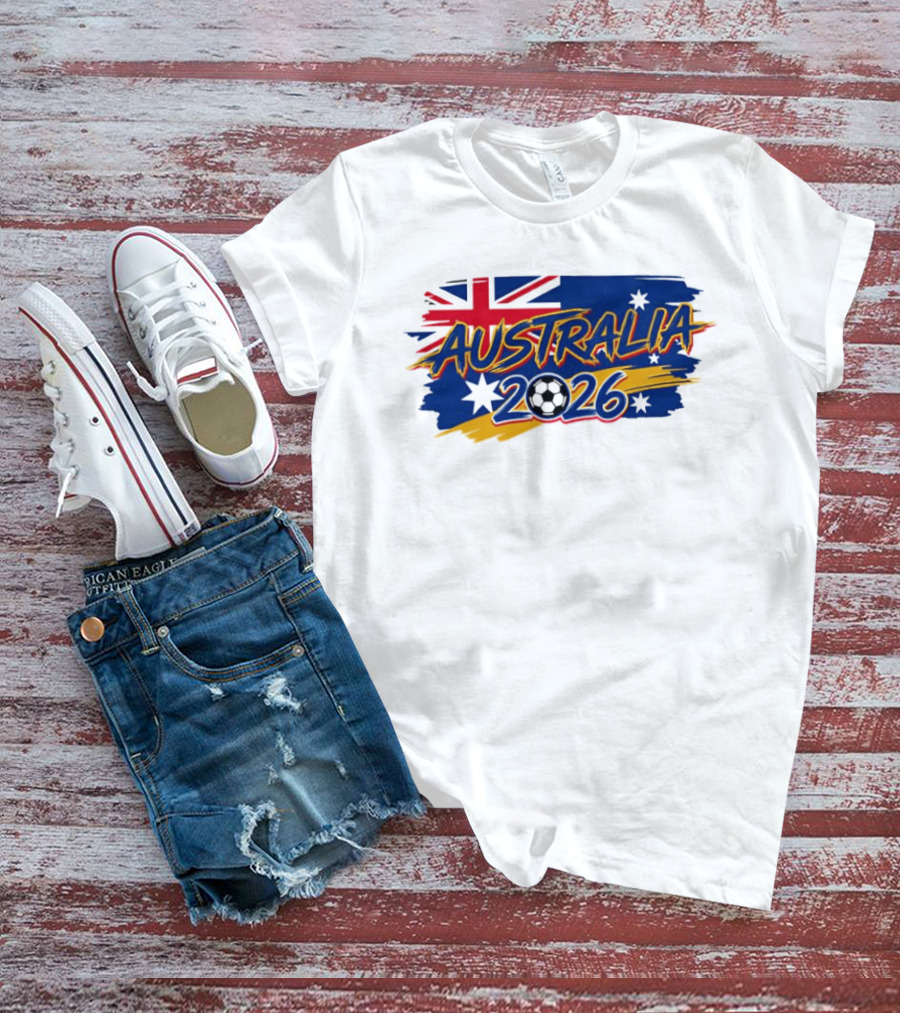 Australia 2026 Soccer Flag Stars T-Shirt