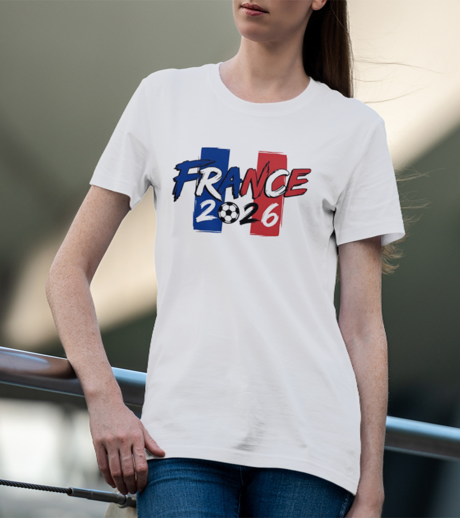 France 2026 Soccer World Cup Blue Red T-Shirt