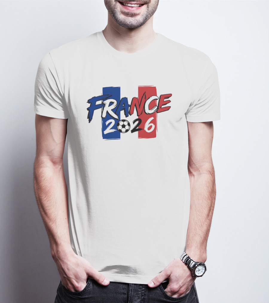 France 2026 Soccer World Cup Blue Red T-Shirt