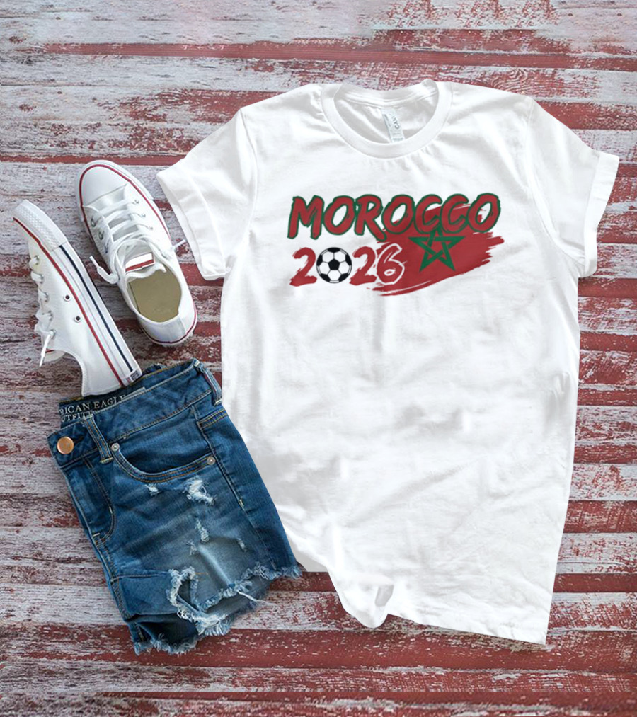 Morocco 2026 World Cup Soccer Ball Star T-Shirt