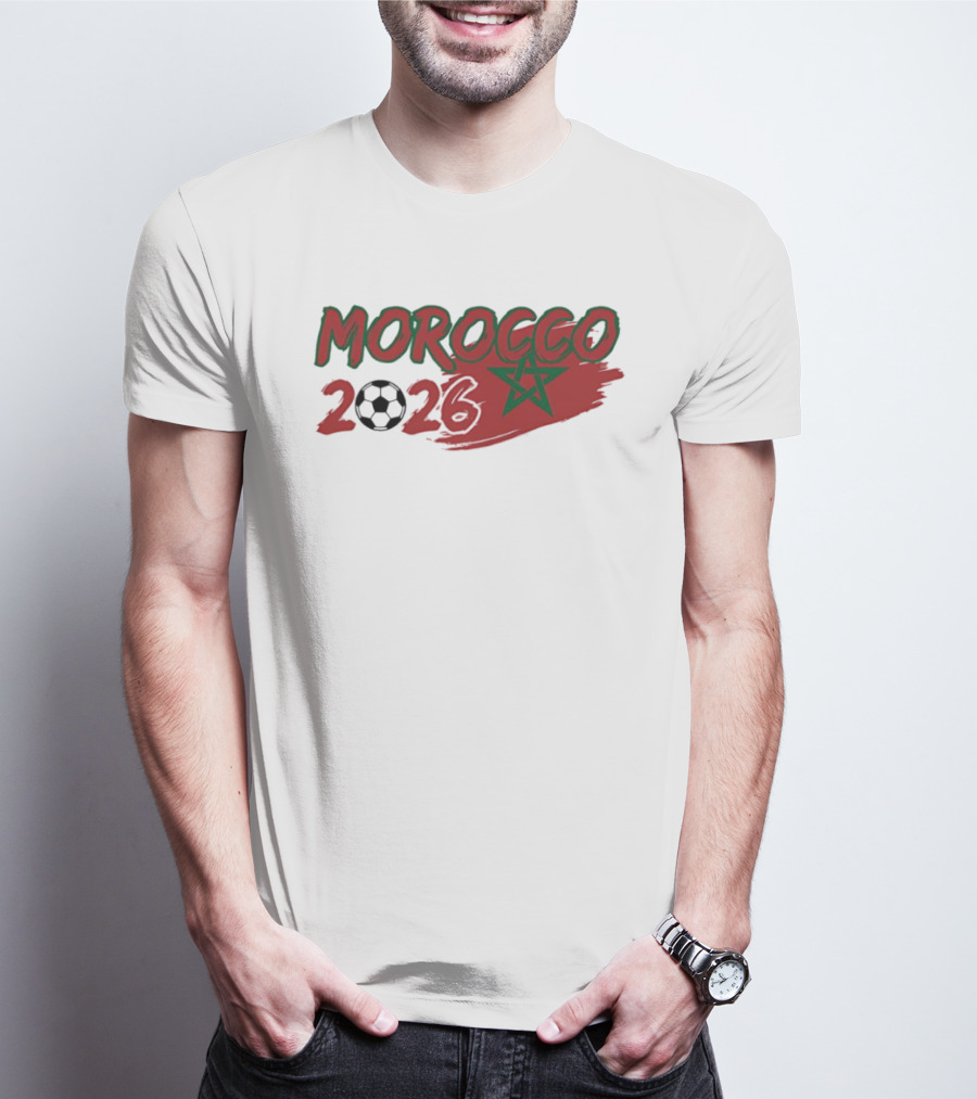 Morocco 2026 World Cup Soccer Ball Star T-Shirt