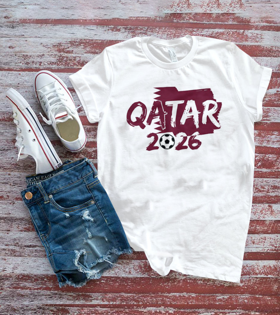 Qatar 2026 Soccer Celebration With Football T-Shirt