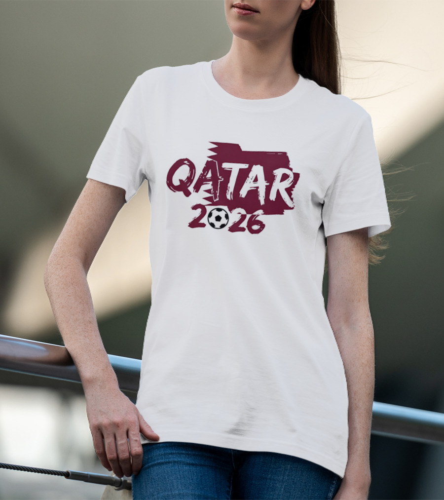 Qatar 2026 Soccer Celebration With Football T-Shirt