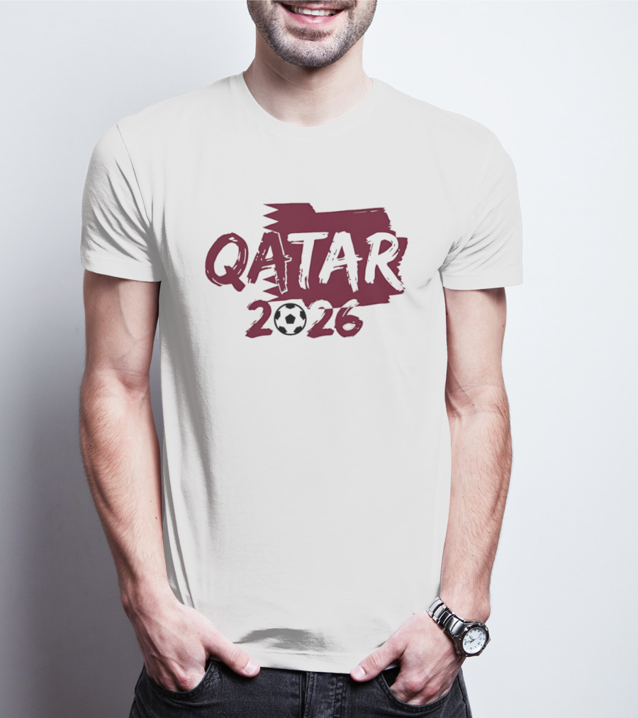 Qatar 2026 Soccer Celebration With Football T-Shirt