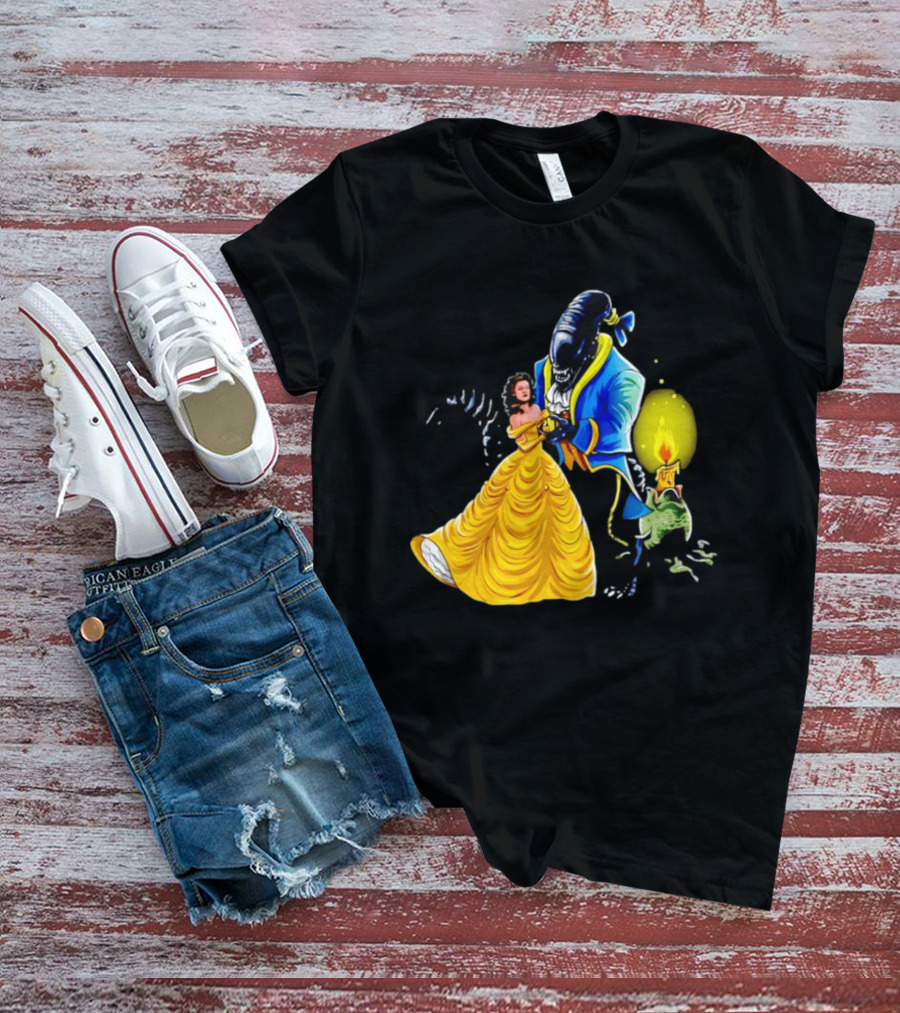 Belle Beauty And The Xenomorph Alien Monster Dance Candelabra T-Shirt