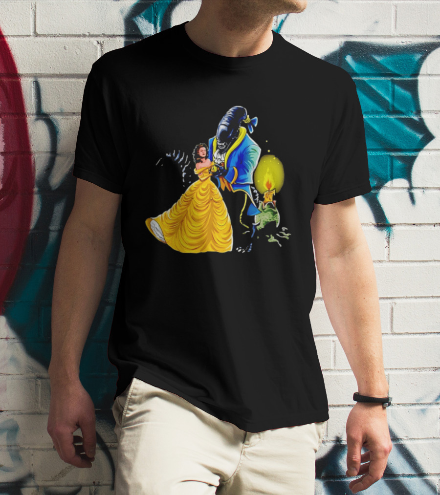Belle Beauty And The Xenomorph Alien Monster Dance Candelabra T-Shirt