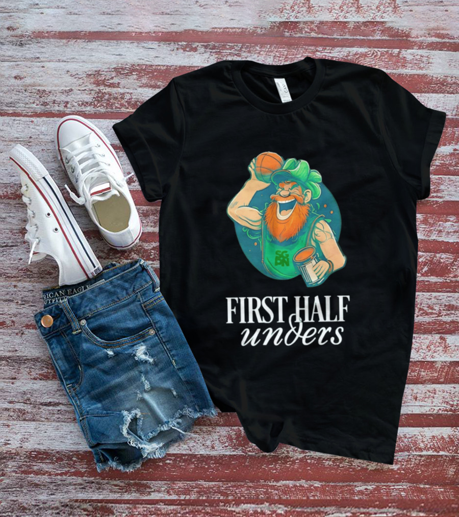 Leprechaun First Half Unders Basketball Beer T-Shirt
