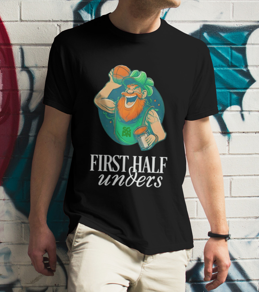 Leprechaun First Half Unders Basketball Beer T-Shirt