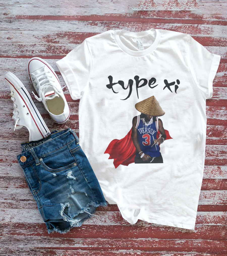 Allen Iverson 3 Jersey Type XI Conical Hat Red Cape T-Shirt