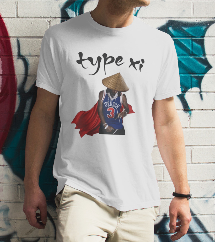 Allen Iverson 3 Jersey Type XI Conical Hat Red Cape T-Shirt