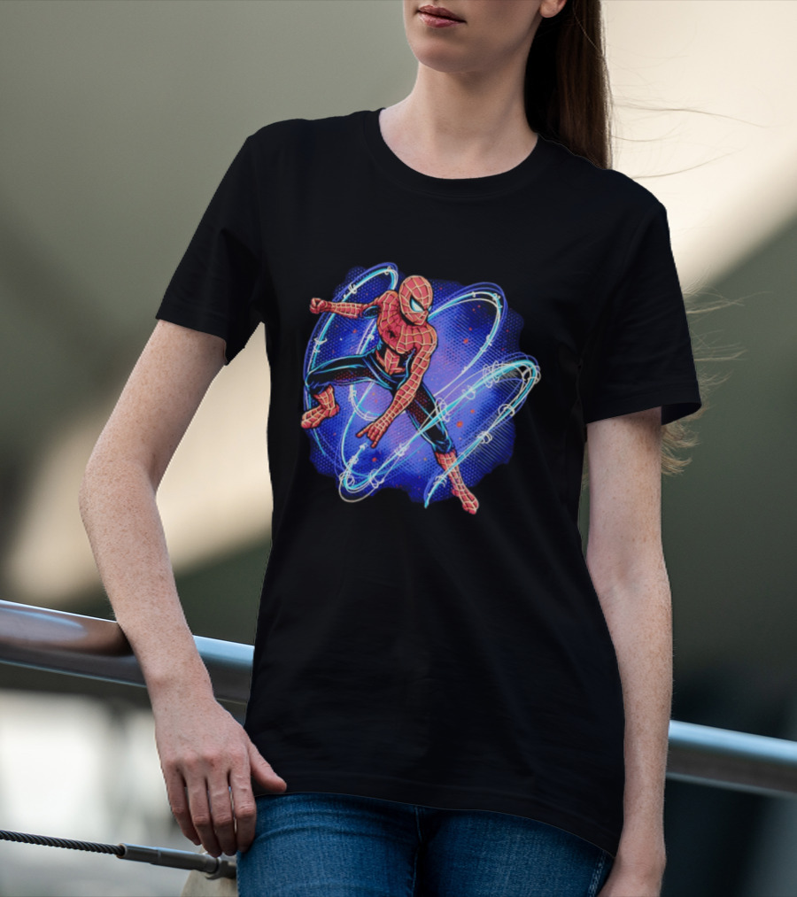 Spider Man Marvel Hero With Magnetic Field Lines And Maximum Spider Senses T-Shirt