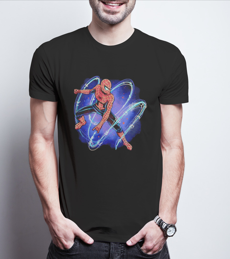 Spider Man Marvel Hero With Magnetic Field Lines And Maximum Spider Senses T-Shirt