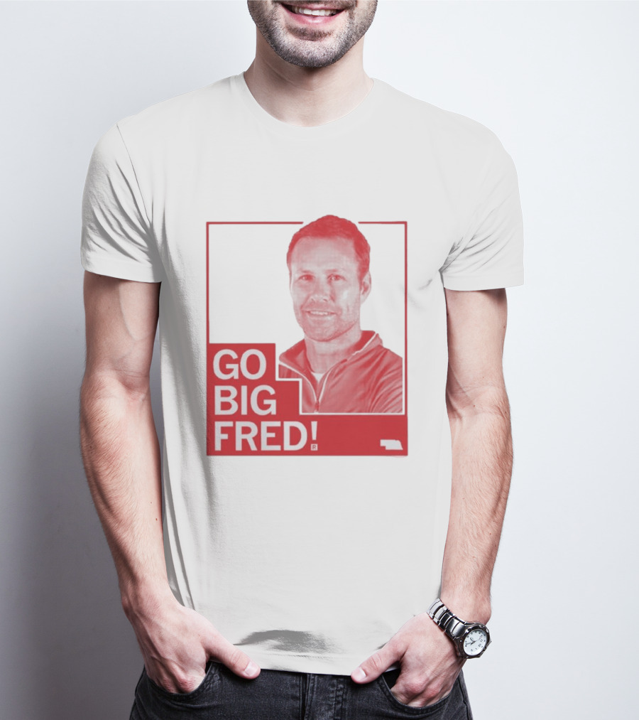 Go Big Fred Nebraska Sports Icon Red T-Shirt