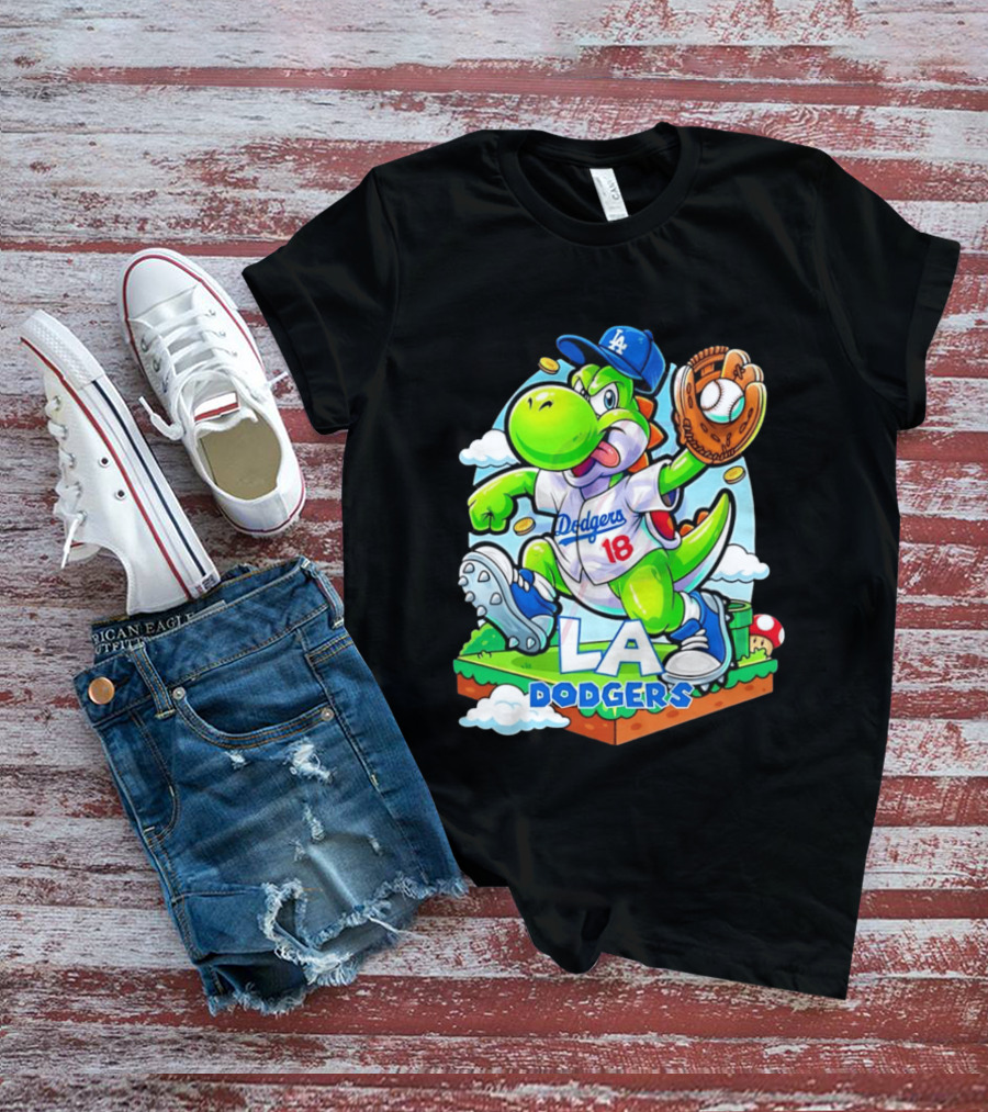Yoshi Dodgers 18 LA Baseball T-Shirt