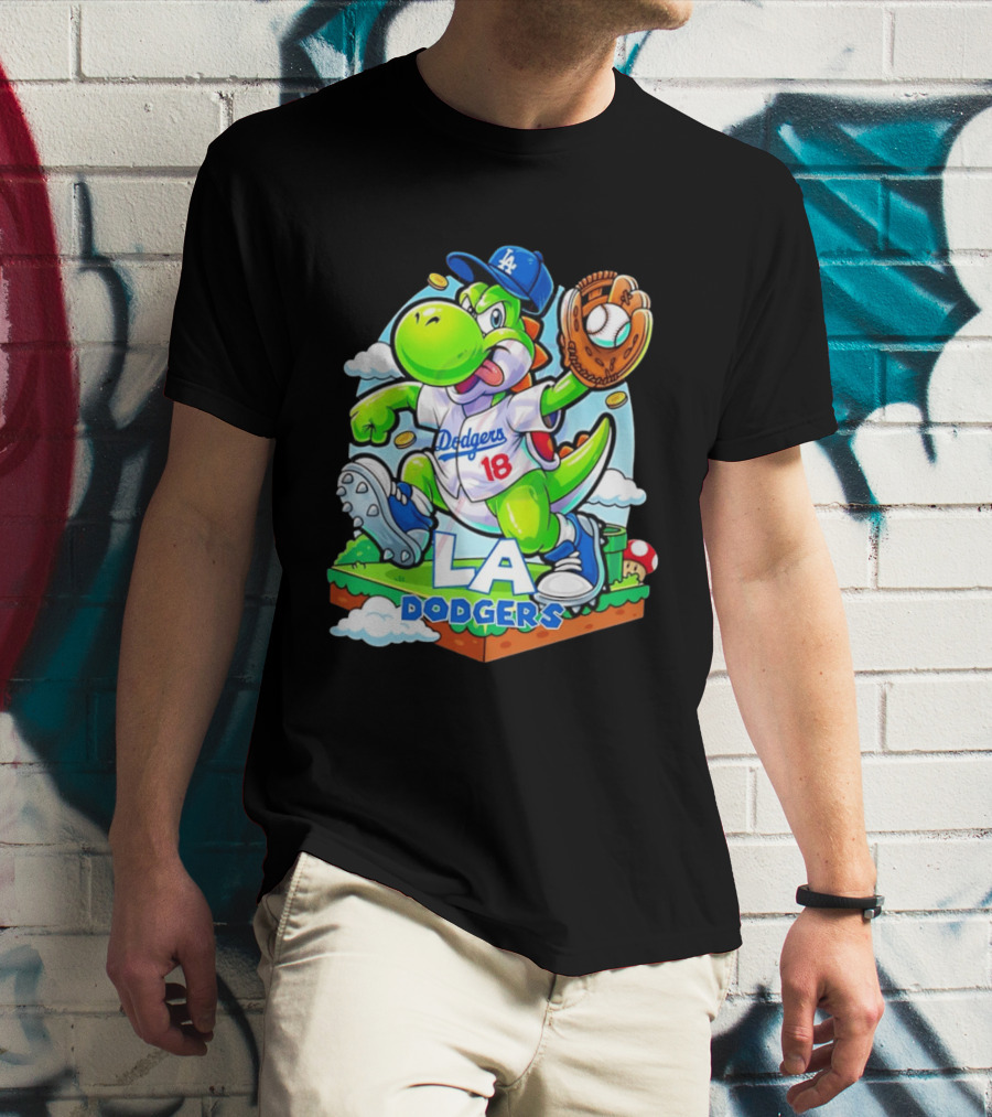 Yoshi Dodgers 18 LA Baseball T-Shirt