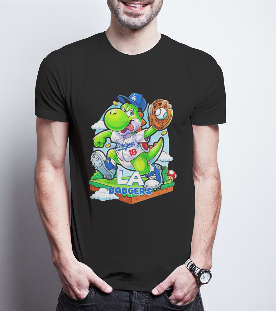Yoshi Dodgers 18 LA Baseball T-Shirt