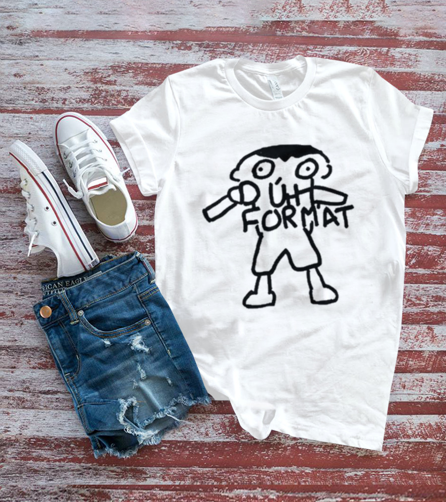 New The Format Levon Seafoam Duh Format Stick Figure T-Shirt