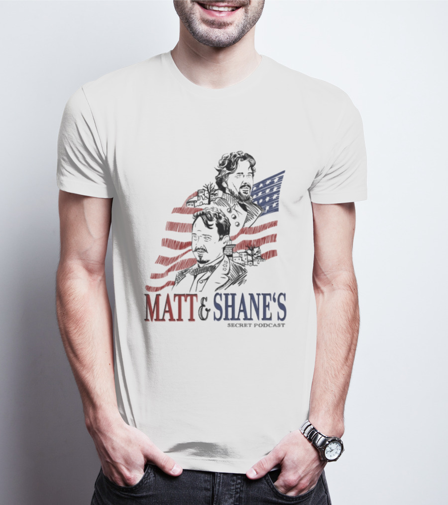 Matt And Shane's Secret Podcast American Flag T-Shirt
