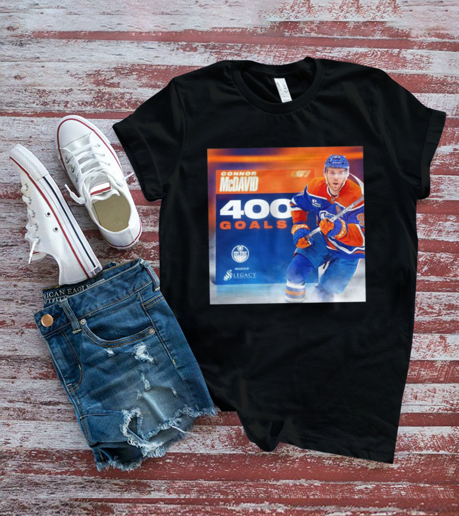 Connor McDavid 400 Goals Edmonton Oilers Legacy Sports Excellence T-Shirt