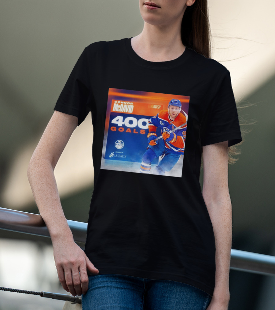 Connor McDavid 400 Goals Edmonton Oilers Legacy Sports Excellence T-Shirt