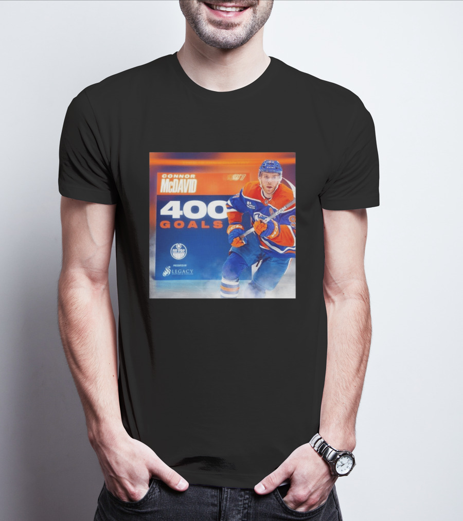 Connor McDavid 400 Goals Edmonton Oilers Legacy Sports Excellence T-Shirt
