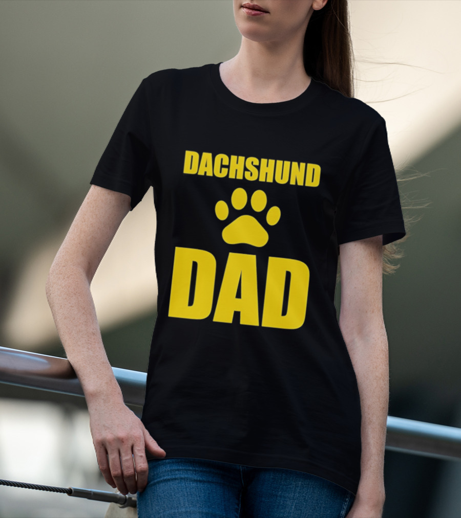 Dachshund Dad Wiener Dog Paw Print T-Shirt
