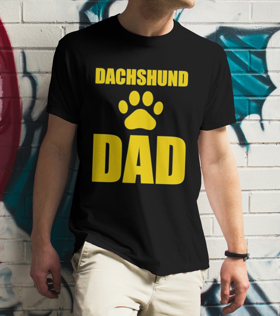 Dachshund Dad Wiener Dog Paw Print T-Shirt