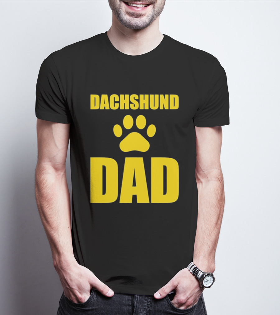 Dachshund Dad Wiener Dog Paw Print T-Shirt