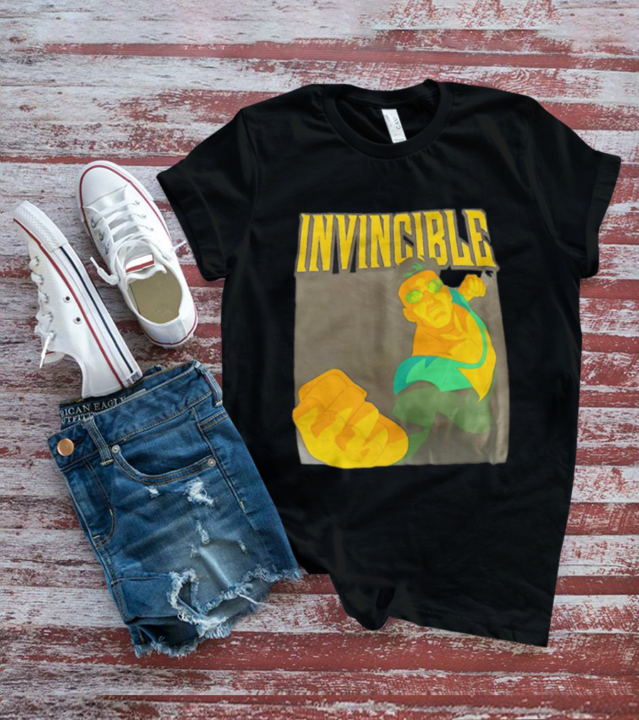 Invincible Superhero Bold Fist Action Pose T-Shirt