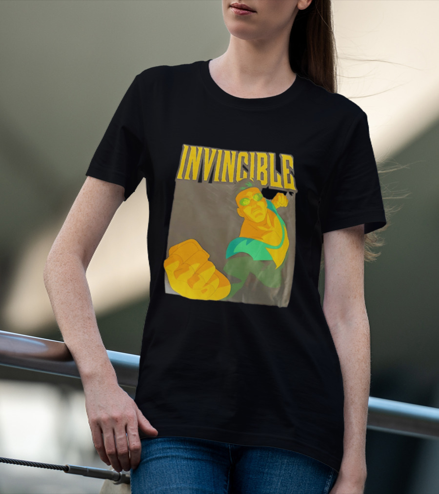 Invincible Superhero Bold Fist Action Pose T-Shirt