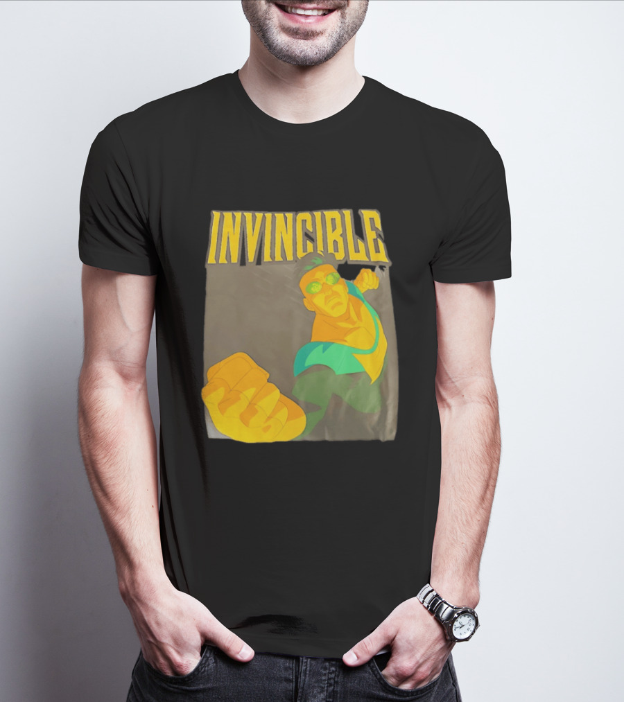 Invincible Superhero Bold Fist Action Pose T-Shirt