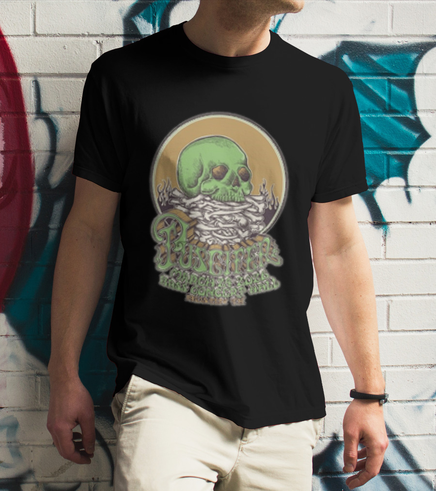 Puscifer March 24 2026 Austin TX Concert With Green Skull T-Shirt