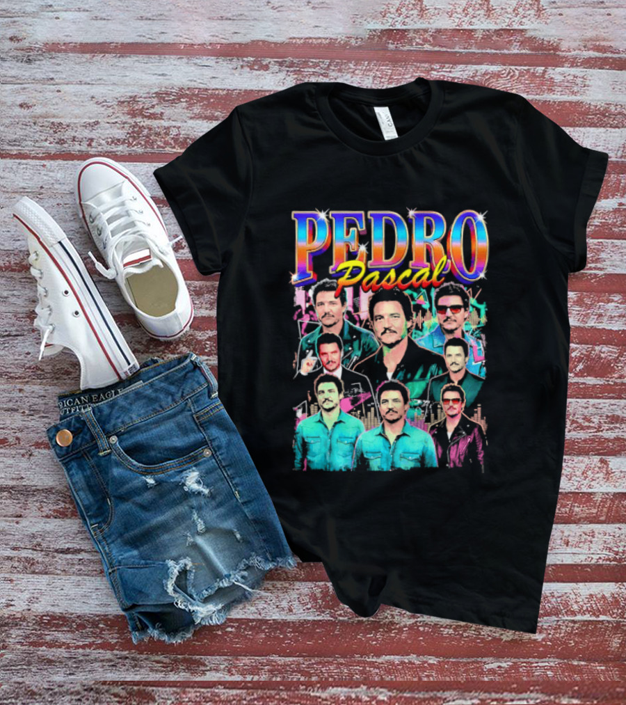 Pedro Pascal Multicolored Collage Actor T-Shirt