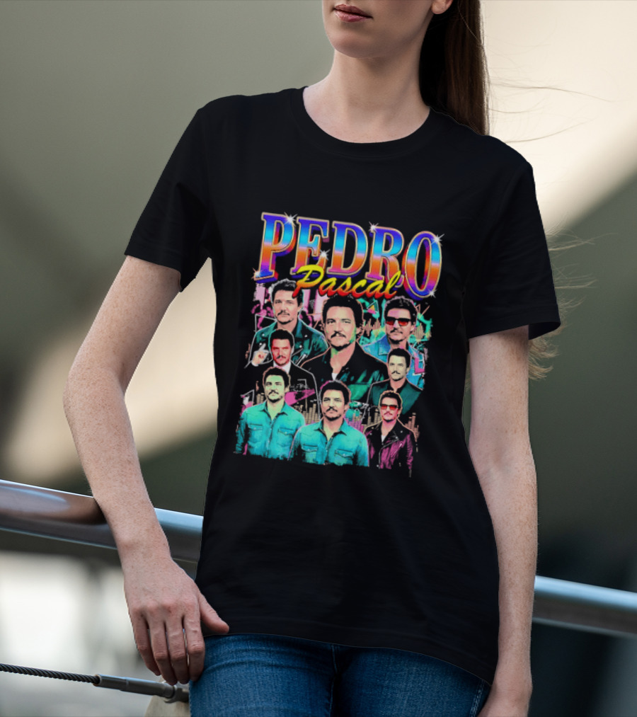 Pedro Pascal Multicolored Collage Actor T-Shirt