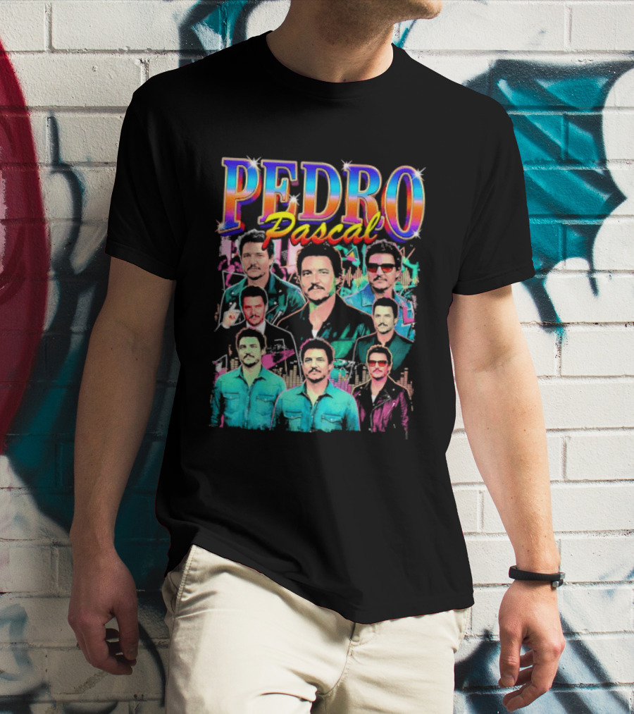 Pedro Pascal Multicolored Collage Actor T-Shirt