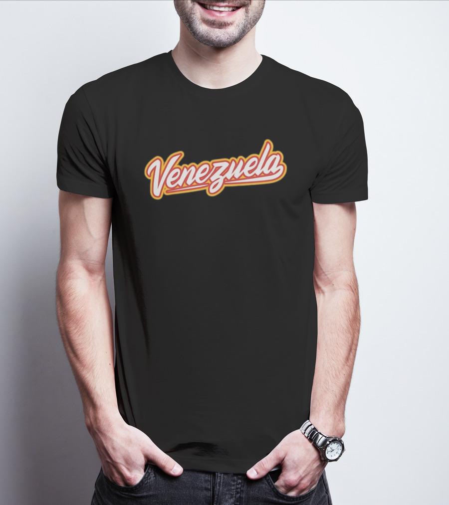 Venezuela Baseball 2026 Retro Style Script T-Shirt