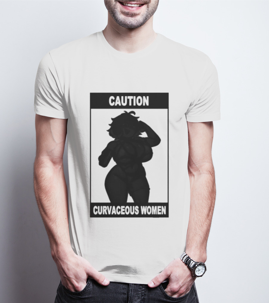 Caution Curvaceous Women 2026 Bold Silhouette Warning T-Shirt