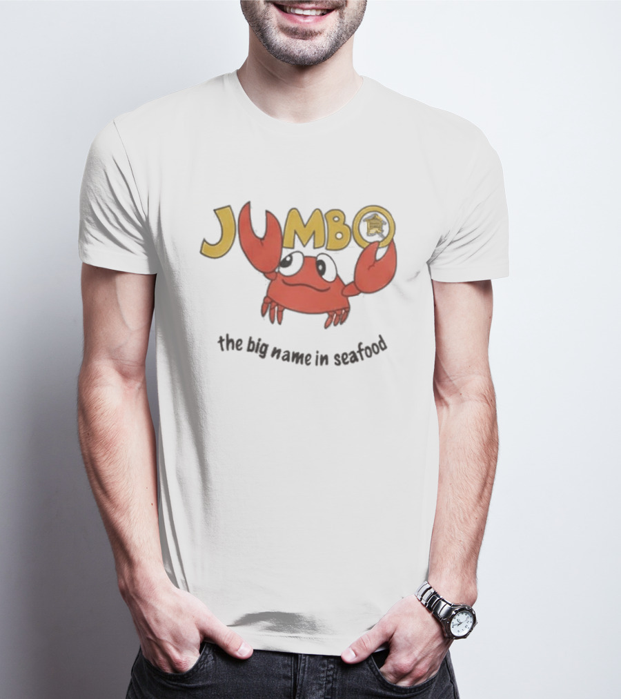 Jumbo The Big Name In Seafood Red Crab Cartoon T-Shirt