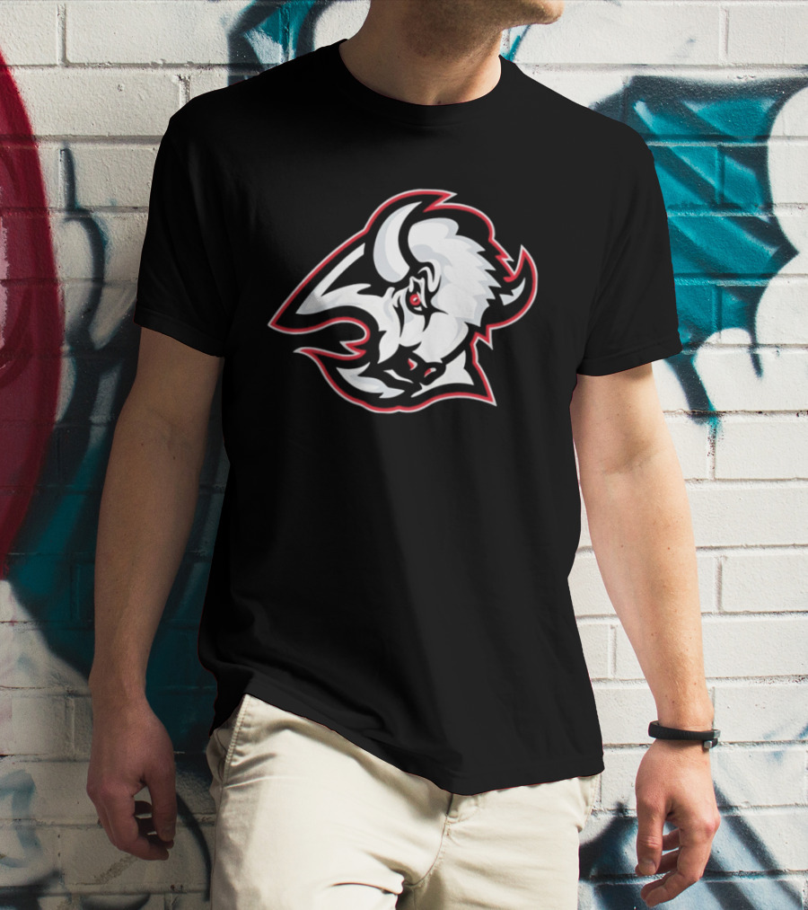 Buffalo Sabres White Bison Head Icon NHL Team Jersey T-Shirt
