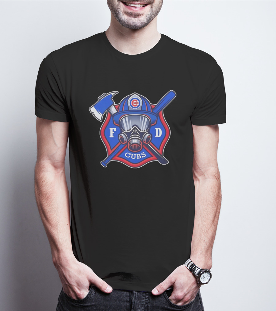 Chicago Cubs Fire Department FD Northside Baseball Axe And Mask T-Shirt