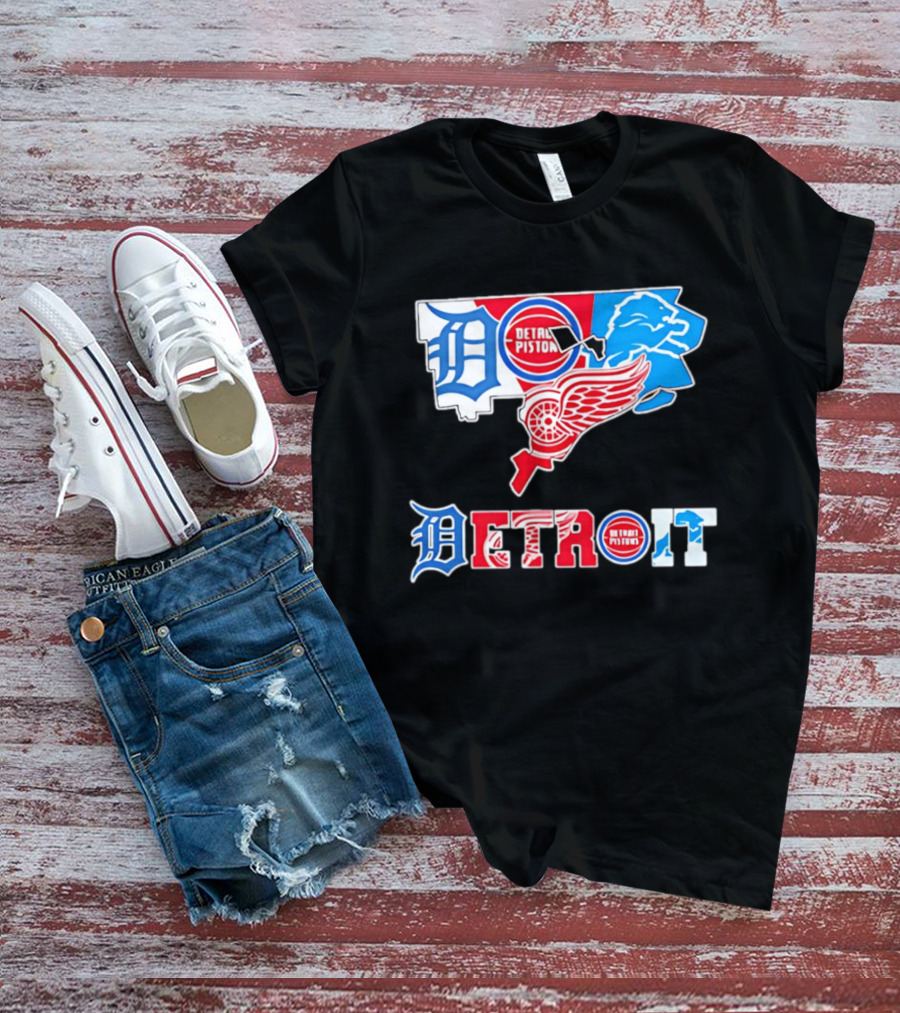 Detroit Pistons Lions Red Wings Tigers State Michigan T-Shirt