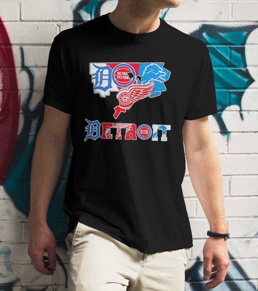 Detroit Pistons Lions Red Wings Tigers State Michigan T-Shirt