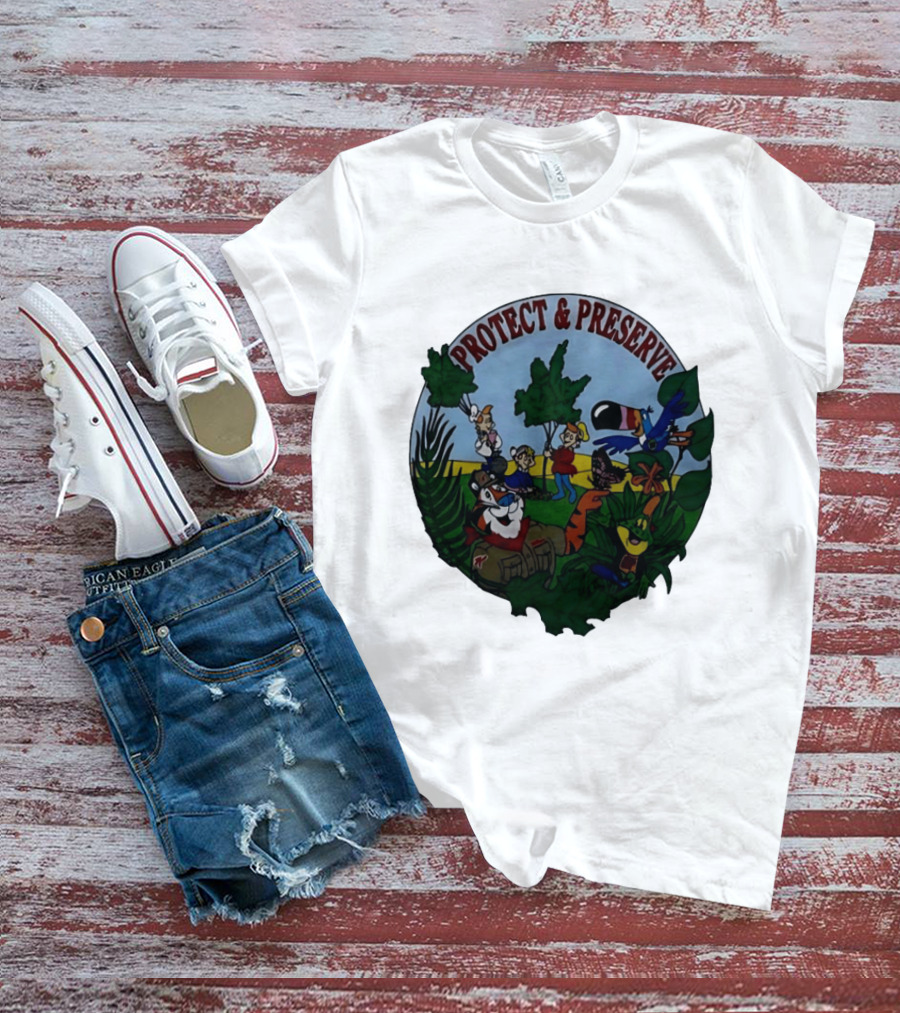 1993 Kelloggs Tony The Tiger Protect Preserve Environmentalist Kids Nature T-Shirt