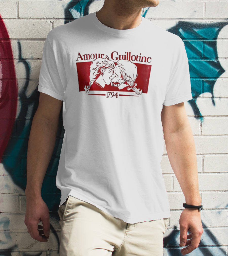 Amour And Guillotine 1794 Romantic Revolution Embrace T-Shirt