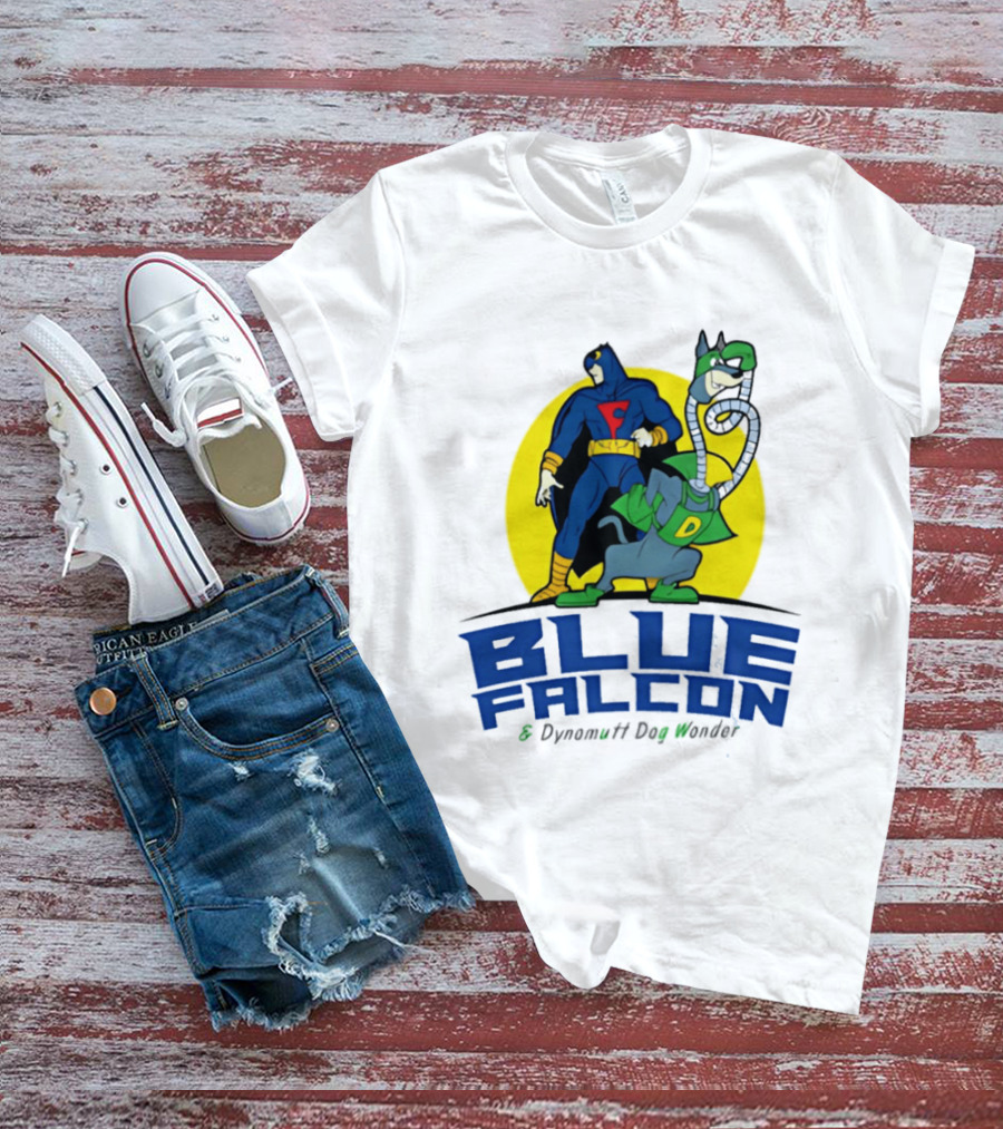 Blue Falcon Dynomutt Dog Wonder Hero Duo Oval T-Shirt